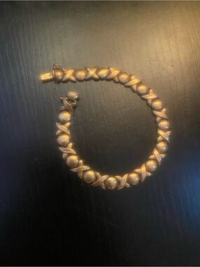 Xo Gold-Tone Beaded X-Link Bracelet - Women Jewelry